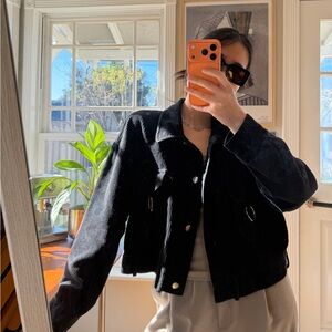 Tiger Mist Black Corduroy Jean Jacket